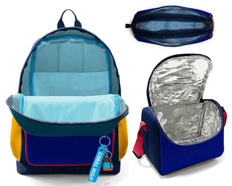 Coral High Erkek Çocuk Lacivert Çizgi Desenli Üçlü İlkokul Okul Çanta Seti SETYGN33222A