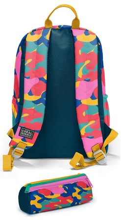 Coral High Renkli Kamuflaj Desenli İlk ve Ortaokul Sırt Çantası ve Kalemlik Seti Unisex - SETYGN33232C