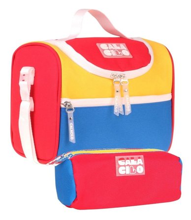 CalaCilo Bull Kırmızı Sarı Renkli Erkek Çocuk Kırmızı - Sarı Renk Beslenme Çantası ve Kalemlik Seti - SETCC-C4102
