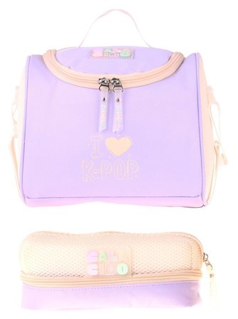 CalaCilo K-Pop Lilac Kız Çocuk Lila Renk Beslenme Çantası ve Kalemlik Seti - SETCC-C4105