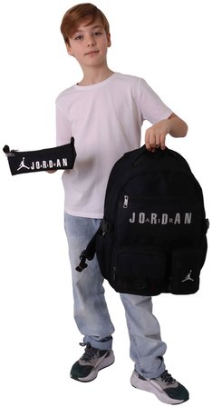 Jordan Air Brooklyn Black Siyah İkili Sırt Çantası ve Kalemlik Seti - Erkek Çocuk - SETJA-Q3180C
