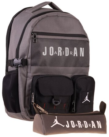Jordan Air Brooklyn Grey Gri İkili Sırt Çantası ve Kalemlik Seti - Erkek Çocuk - SETJA-Q3182C