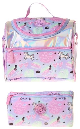 Kaukko Kids Kız Çocuk Dream Baskılı Çok Renkli Thermo Beslenme Çantası ve Kalemlik Seti - SETKK-L5344