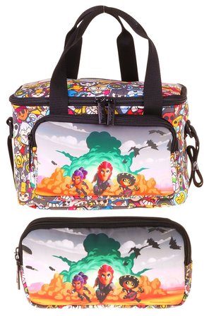 Kaukko Kids Erkek Çocuk Aviator Baskılı Siyah Thermo Beslenme Çantası ve Kalemlik Seti - SETKK-L5425