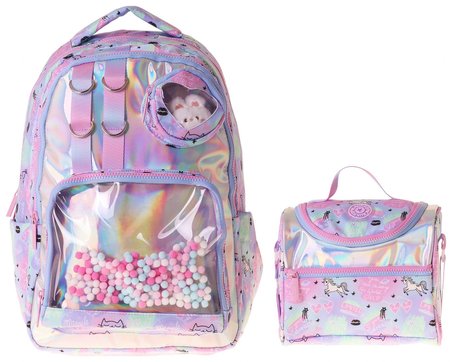 Kaukko Kids Dream Kız Çocuk Çok Renkli İlkokul Sırt Çantası ve Beslenme Çanta Seti - SETKK-L5343B