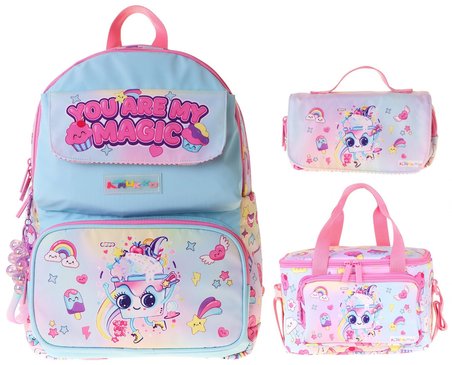 Kaukko Kids Magic(Pembe Renk) Kız Çocuk Üçlü İlkokul Okul Çantası Seti/Takımı - SETKK-L5283A