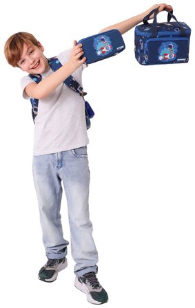 Kaukko Kids Space(Lacivert Renk) Erkek Çocuk Üçlü İlkokul Okul Çantası Seti/Takımı - SETKK-L5364A