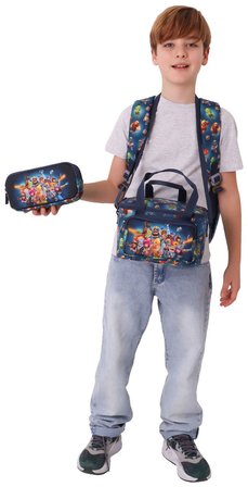 Kaukko Kids Boom(Lacivert Renk) Erkek Çocuk Üçlü İlkokul Okul Çantası Seti/Takımı - SETKK-L5419A