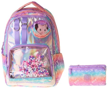 Kaukko Kids Rule Lila Kız Çocuk İlkokul Sırt Çantası ve Kalem Çantası Seti - SETKK-L5348C