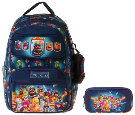 Kaukko Kids Boom Lacivert Erkek Çocuk İlkokul Sırt Çantası ve Kalem Çantası Seti - SETKK-L5419C