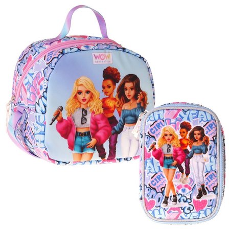 Wow Generation Kız Çocuk Music (Lila) Thermo Beslenme Çantası ve Kalemlik Seti - SETWG-W6045