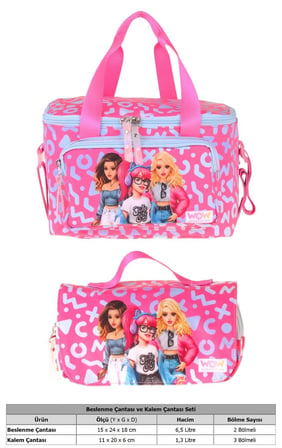 Wow Generation Kız Çocuk Girl Friends (Kırmızı) Thermo Beslenme Çantası ve Kalemlik Seti - SETWG-W6060