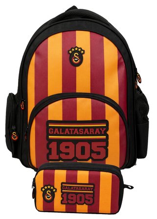 Galatasaray İkili Okul Çantası ve Kalemlik Seti Sarı - Kırmızı - Siyah (Galatasaray Baskılı) Erkek Çocuk - SETGS26925C