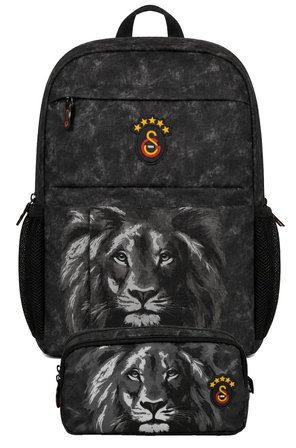Galatasaray İkili Okul Çantası ve Kalemlik Seti Gri - Siyah (Aslan Baskılı) Erkek Çocuk - SETGS26511C
