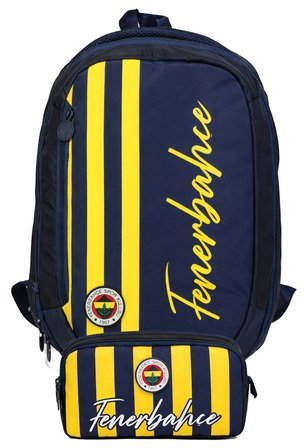 Fenerbahçe İkili Okul Çantası ve Kalemlik Seti Sarı - Lacivert (Fenerbahçe Yazılı) Erkek Çocuk - SETFB26700C