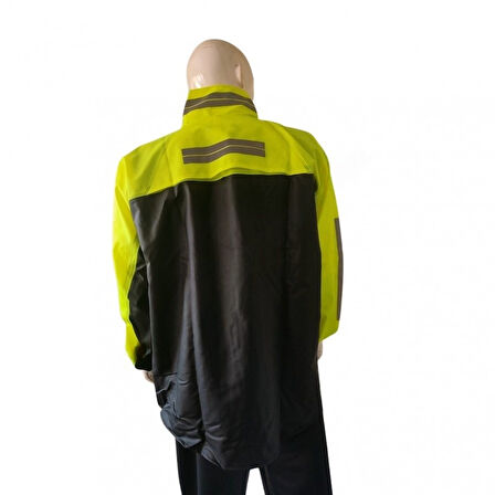 MOTOSPARTAN ASTARLI YAĞMURLUK TAKIM KURYE PAKETÇİ NEON SARI SİYAH X-LARGE