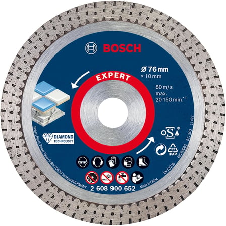 1 x Expert HardCeramic 76 mm elmas kesme diski (sert fayanslar, sert taş, çap 76 mm, profesyonel aksesuar, mini açılı taşlama makinesi)