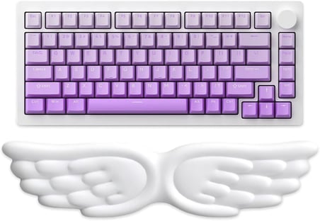 Kanat Şekilli Klavye Bilek Desteği Ergonomik Konforlu Memory Foam Kaymaz Taban Bilek Yastığı (Beyaz)