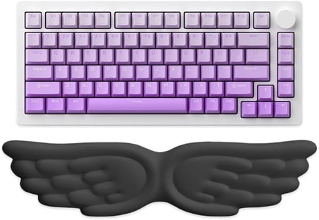 Kanat Şekilli Klavye Bilek Desteği Ergonomik Konforlu Memory Foam Kaymaz Taban Bilek Yastığı (Beyaz)