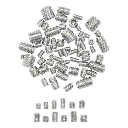 Setskur Civata M6x6 mm 20 Adet Vidalı Pim Paslanmaz Çelik İnox DIN 916 A2 Kalite Konik Uçlu içten Altıgen Vida