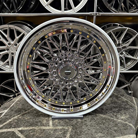 18 inç 5x112 BBS RS2 JETTA GOLF CİVİC UYUMLU Krom Jant Modeli Volkswagen Honda Toyota