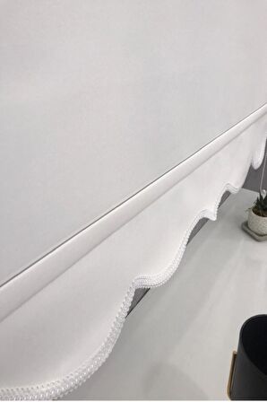 Düz Ekru Renk Güneşlik Etek Altlı Stor Perde