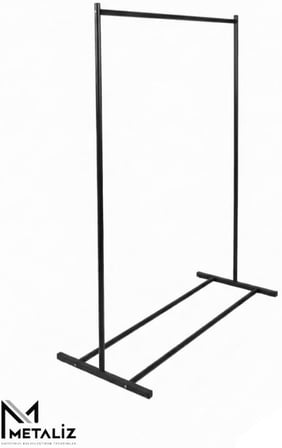 Siyah Metal Konfeksiyon Askısı - Minimalist Elbise Askılığı - Butik Tipi Askı