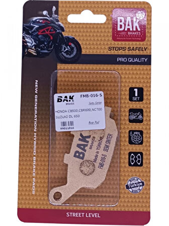 BAK FREN BALATASI ORGANİK FMB 016 HONDA NC700 NC750SX CB CBR CBF600 SUZUKI DL 650 1000 V-STROM MT-07