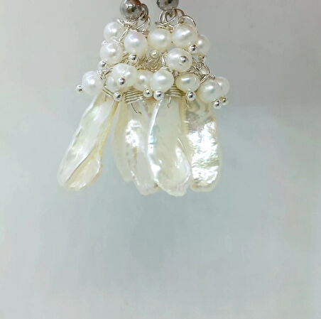 2455 Doğal Keshi İnci el yapımı küpe