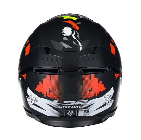 Ls2 Stream 2 Angry Monkey Kapalı Kask Mat Siyah-kırmızı LARGE