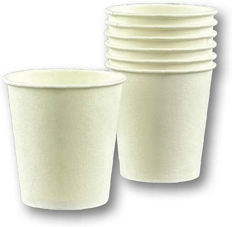 2,5 OZ Beyaz Baskısız Karton Bardak Kahve, Çay, Shot 250 Adet