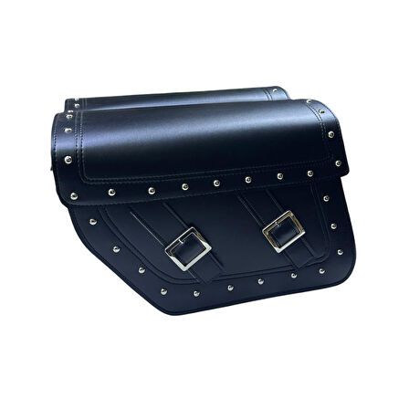 Motospartan Dc Chopper Deri Heybe Yan Çanta Takımı (2’li) Dh 04