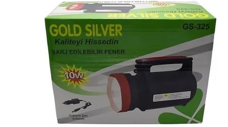Gold Silver Projektör 10W Araç Şarjlı USB Çıkışlı El Feneri(GS-325)