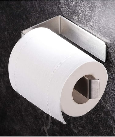 Paslanmaz Çelik Yapışkanlı Havluluk 27cm - Tuvalet Kağıdı Askısı - 2 Adet Askılık SET