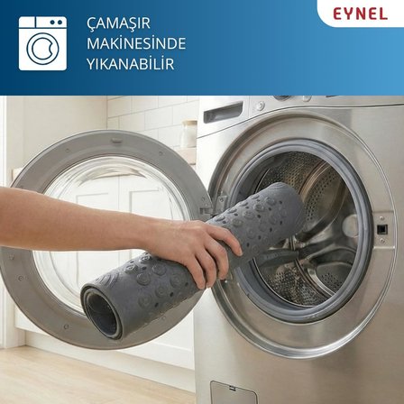 Vantuzlu Banyo ve Duş Kaydırmazı Duşa Kabin Küvet İçi Vantuzlu Banyo Paspası (35x69 cm) (Gri)