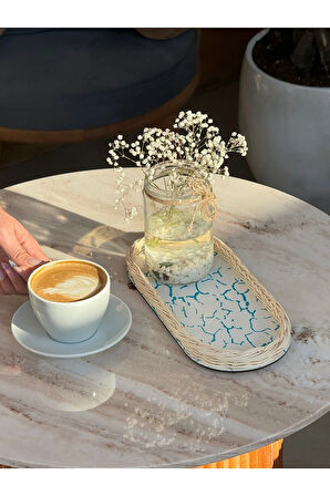 Mavi Desenli Tabanlıklı Düzenleyici/ Organizer/ Tepsi