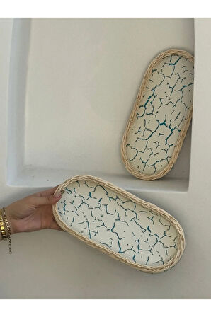 Mavi Desenli Tabanlıklı Düzenleyici/ Organizer/ Tepsi