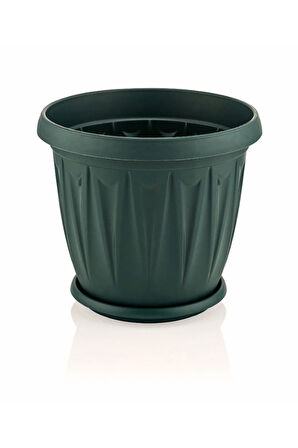 Saksı Yuvarlak Balkon Ve iç Mekan Saksısı 3,5 Lt Antrasit