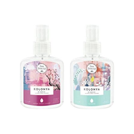 Bee Beauty Japon Kiraz Çiçeği Kolonya 100 ml + Yasemin Kolonya 100 ml