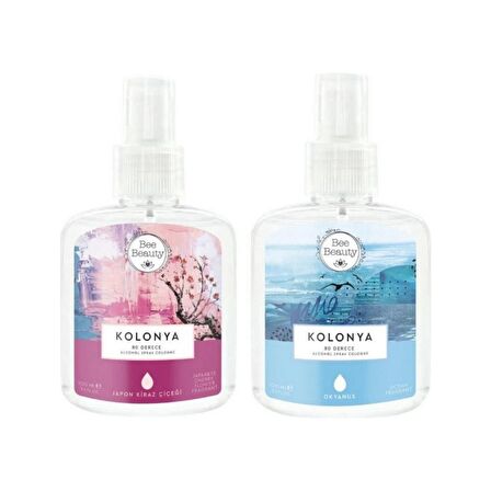 Bee Beauty Japon Kiraz Çiçeği Kolonya 100 ml + Okyanus Kolonya 100 ml