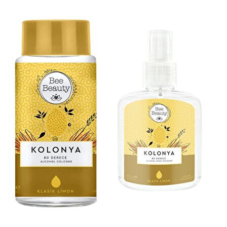 Bee Beauty Klasik Limon Kolonya 330 ml - 100 ml 2li Set