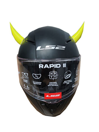 Motospartan Kask Boynuzu Neon Sarı 7.5cm