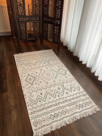 Homiano Yıkanabilir Çift Taraflı Dokuma Kilim Bahar 05 Bej 160*230