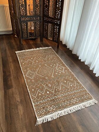 Homiano Yıkanabilir Çift Taraflı Dokuma Kilim Bahar 05 Bej 160*230