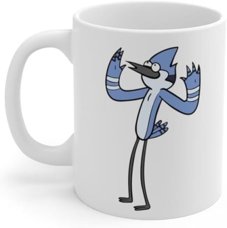 HobiShop(4575) Regular Show Mordecai Baskılı Kupa Bardak Beyaz