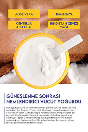 SunBae Sun Yogurt Bronzluk Koruyucu Nemlendiren Vücut Yoğurdu 100mlx2 Aloe Vera Pantenol Calendula Centella