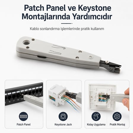 PrimeX PX-4131A Kep Kep Telefon Krone Pense, LSA IDC Kablo Çakma Aparatı, Telefon ve Network Kablo Bağlantı Pensesi, Patch Panel, Keystone Jack, Krone Modül Aleti