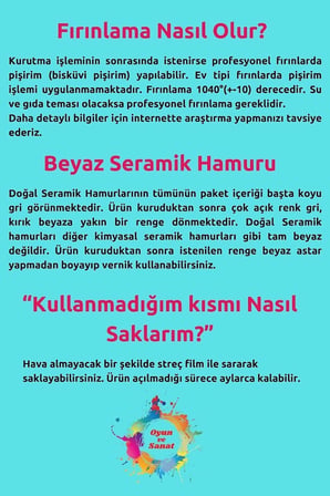 4 kg Seramik Hamuru Seti, Kil Çamuru ebeşuar, oyun hamuru seti, havayla kuruyan kil çamur seramik