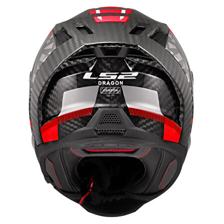 Ls2 Dragon Trax Karbon Kapalı Kask Kırmızı MEDIUM