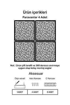 Çizgiler Ateş Lazer Kesim Paravan, Ahşap Seperatör, Panel Levha Seti Ahşap Oda Bölücü Desen